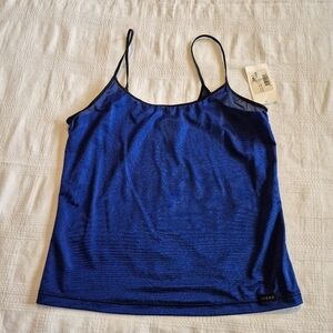Guess women's size medium blue shimmer with black style 48417 tank top NEW